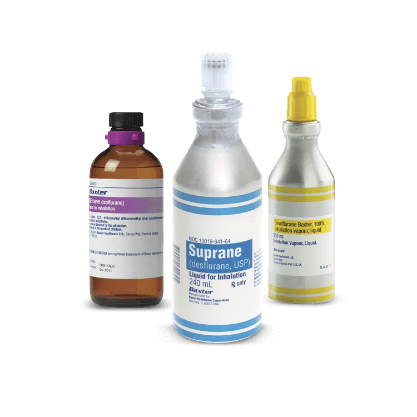 Suprane, Sevoflurane and AErrane bottles 