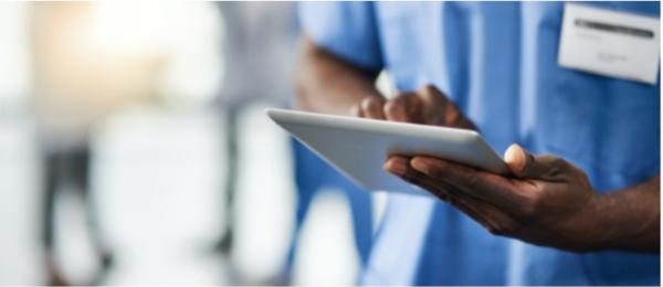 Doctor using an iPad